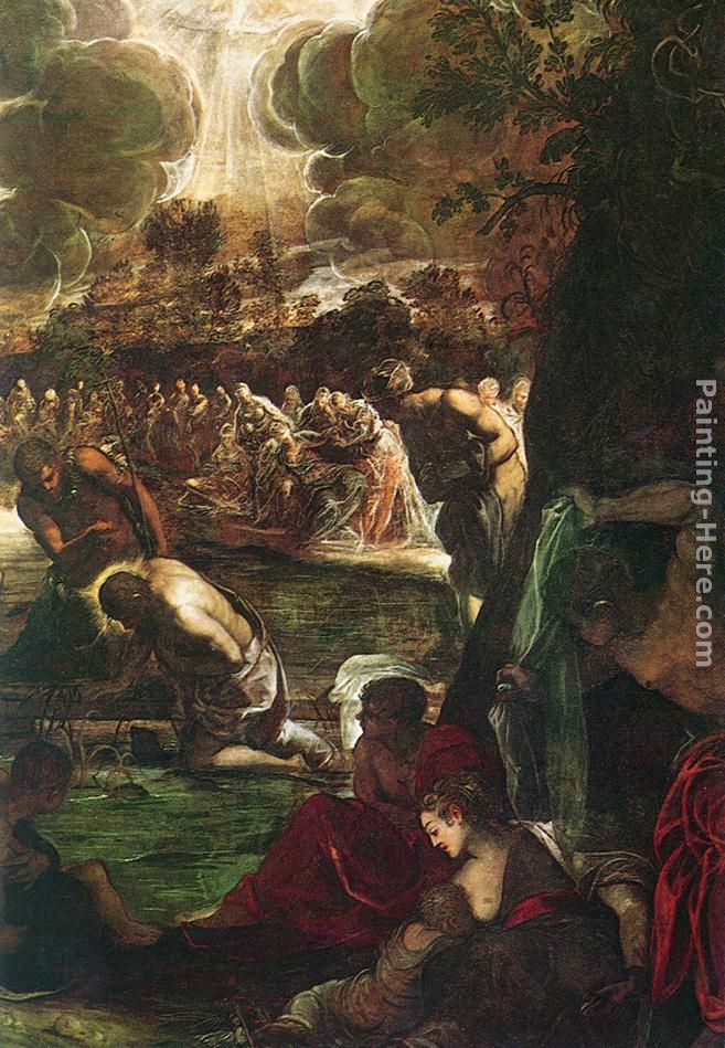Baptism of Christ [detail 1] painting - Jacopo Robusti Tintoretto Baptism of Christ [detail 1] art painting